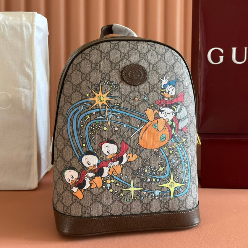 Gucci Donald Backpack Ebony Canvas Leather 255348 mysite