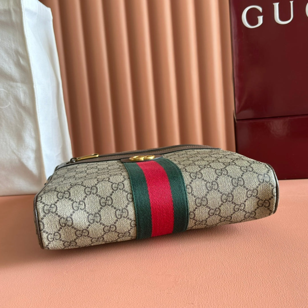 Gucci Ophidia GG Small Messenger Bag Ebony Brown Canvas Leather mysite