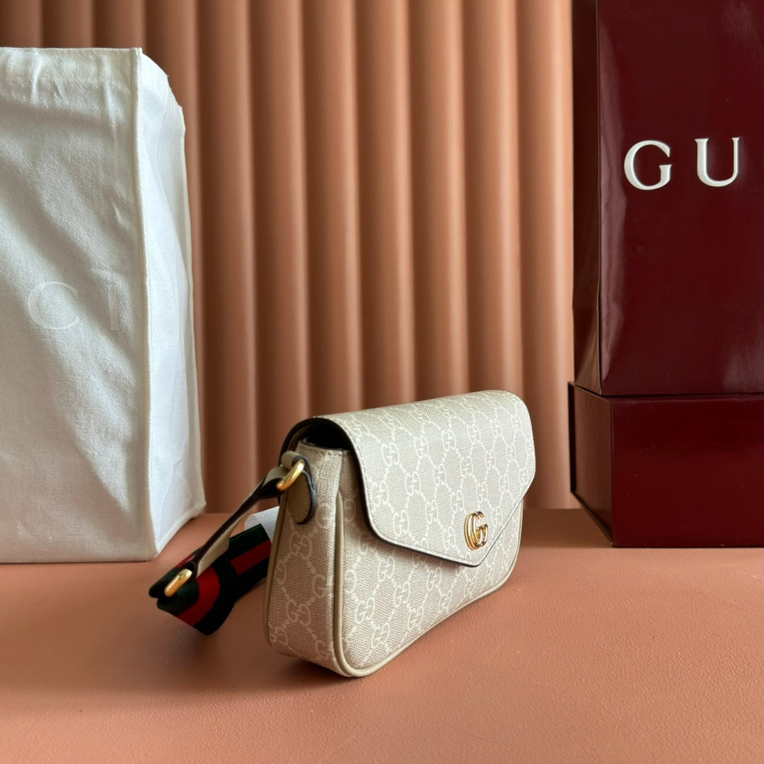 Gucci Ophidia 22cm Bag Beige White Canvas 255219 mysite