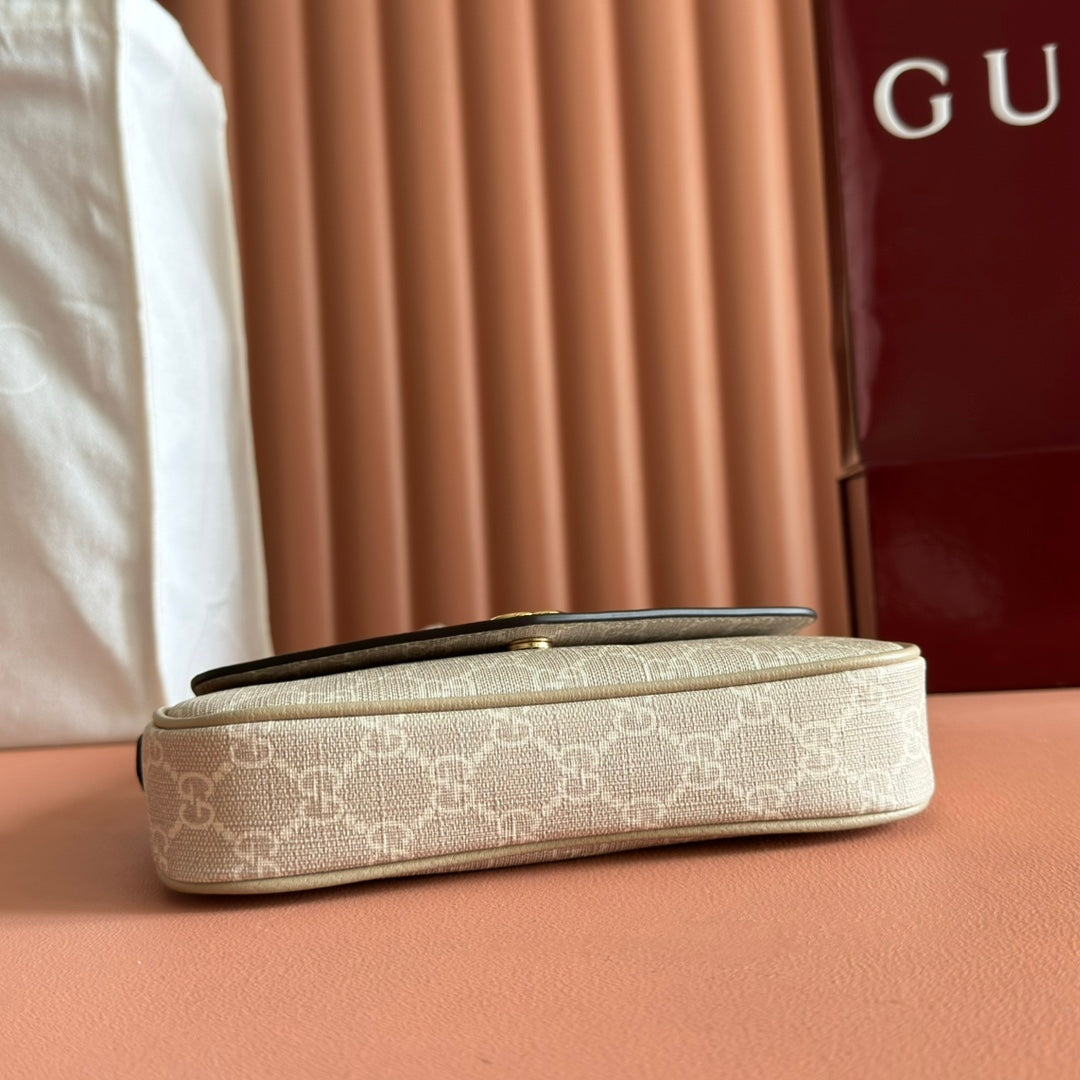 Gucci Ophidia 22cm Bag Beige White Canvas 255219 mysite