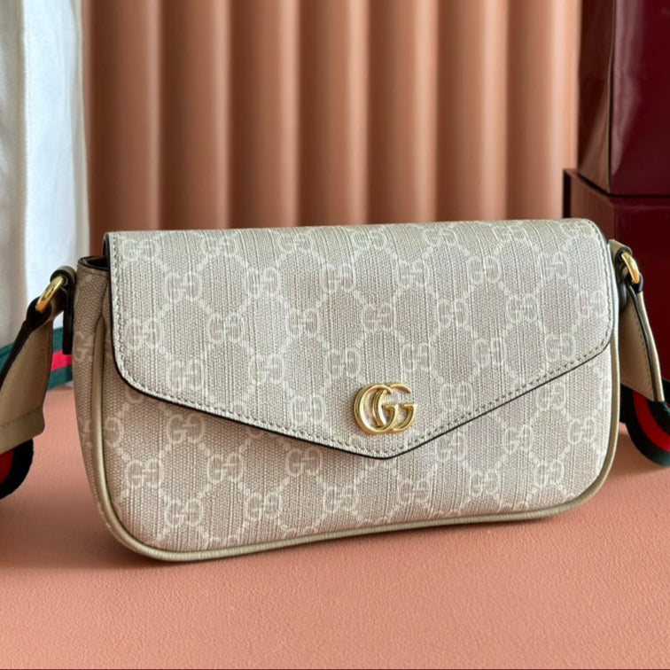 Gucci Ophidia 22cm Bag Beige White Canvas 255219 mysite