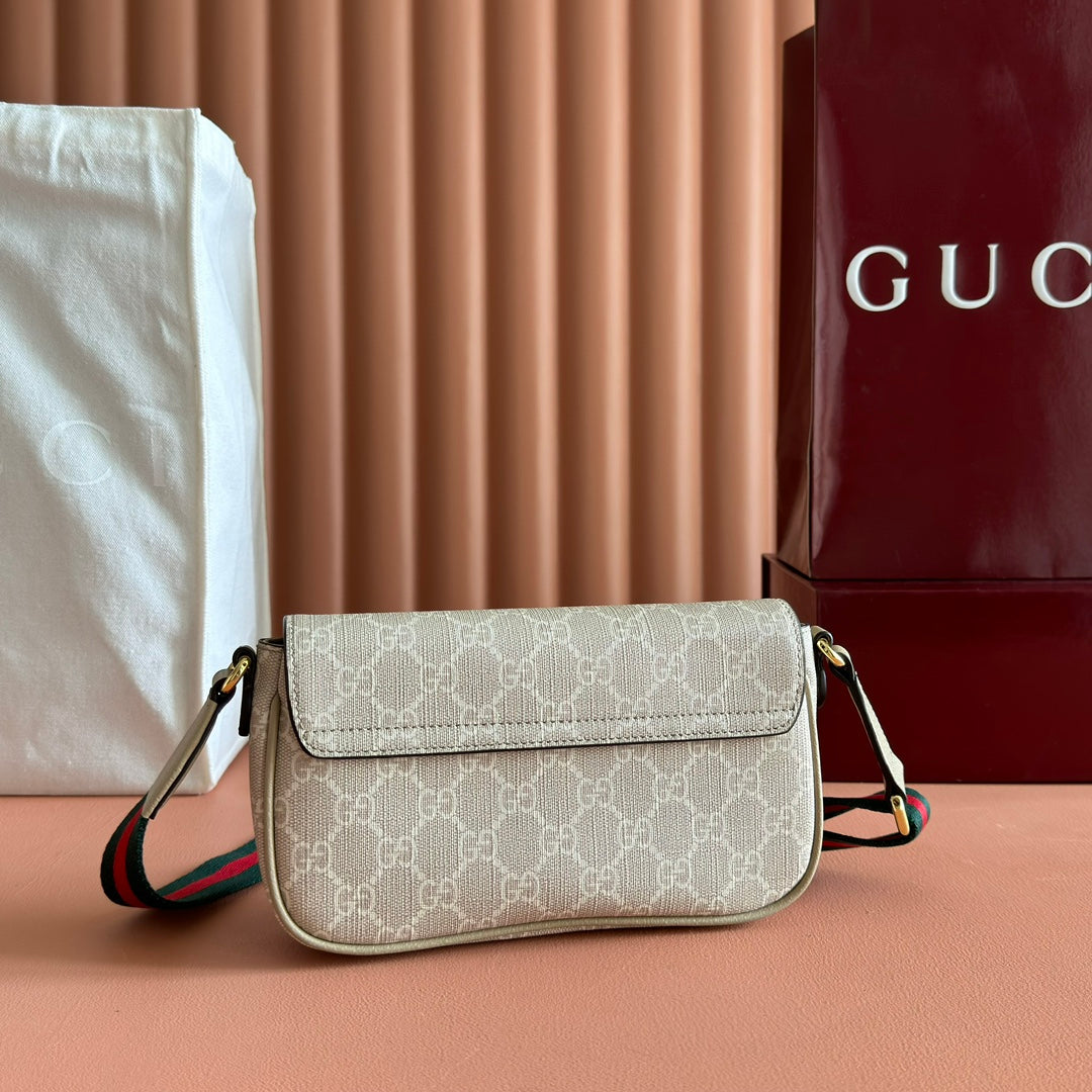 Gucci Ophidia 22cm Bag Beige White Canvas 255219 mysite