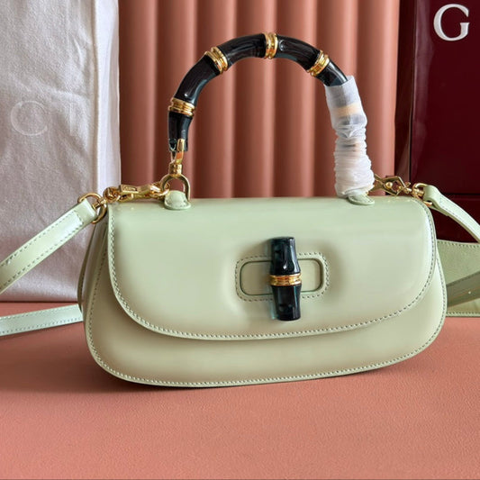 Gucci Bamboo Diva Bag Mint Green Leather 255199 mysite