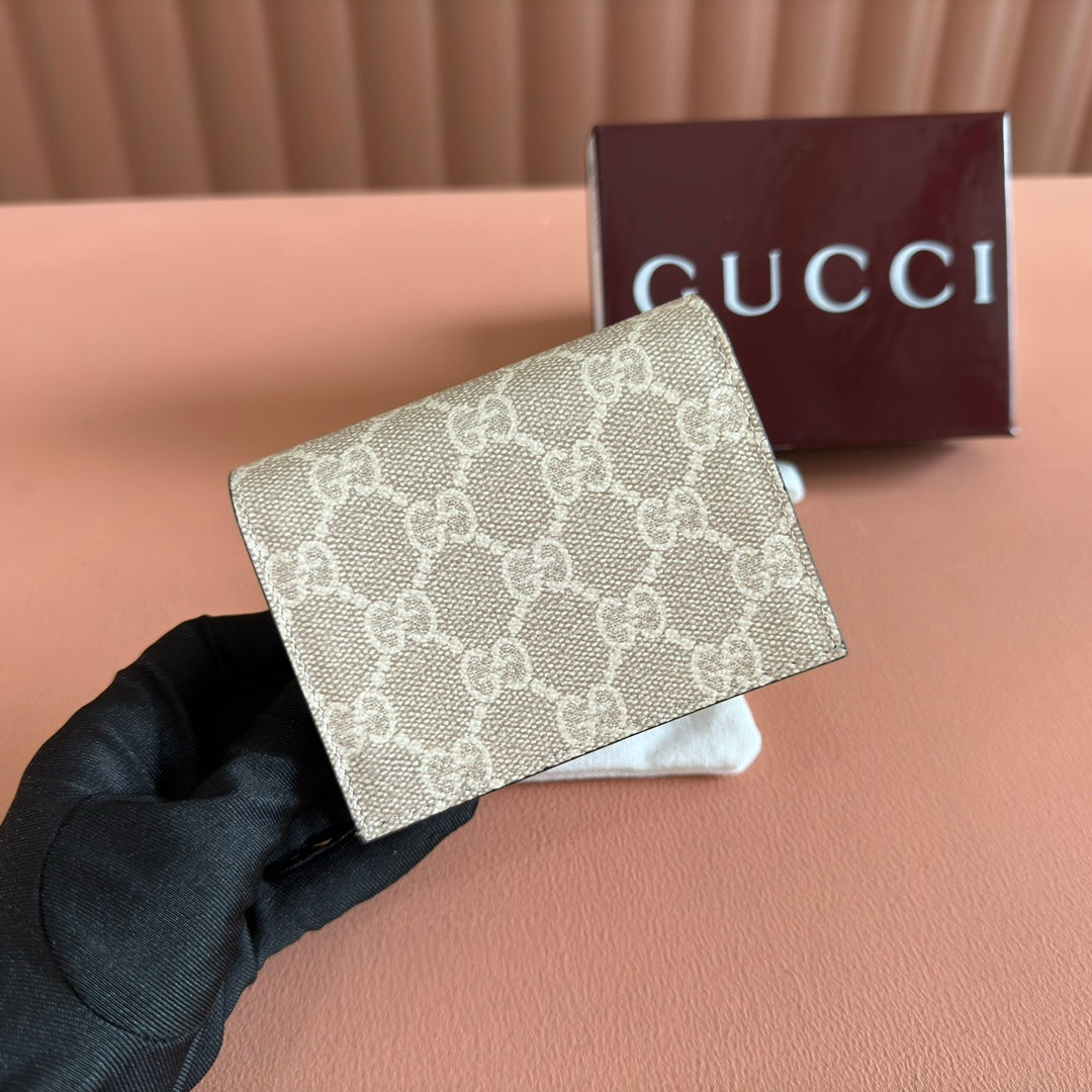Gucci Marmont Wallet Beige mix Pink Canvas Leather 255233 mysite