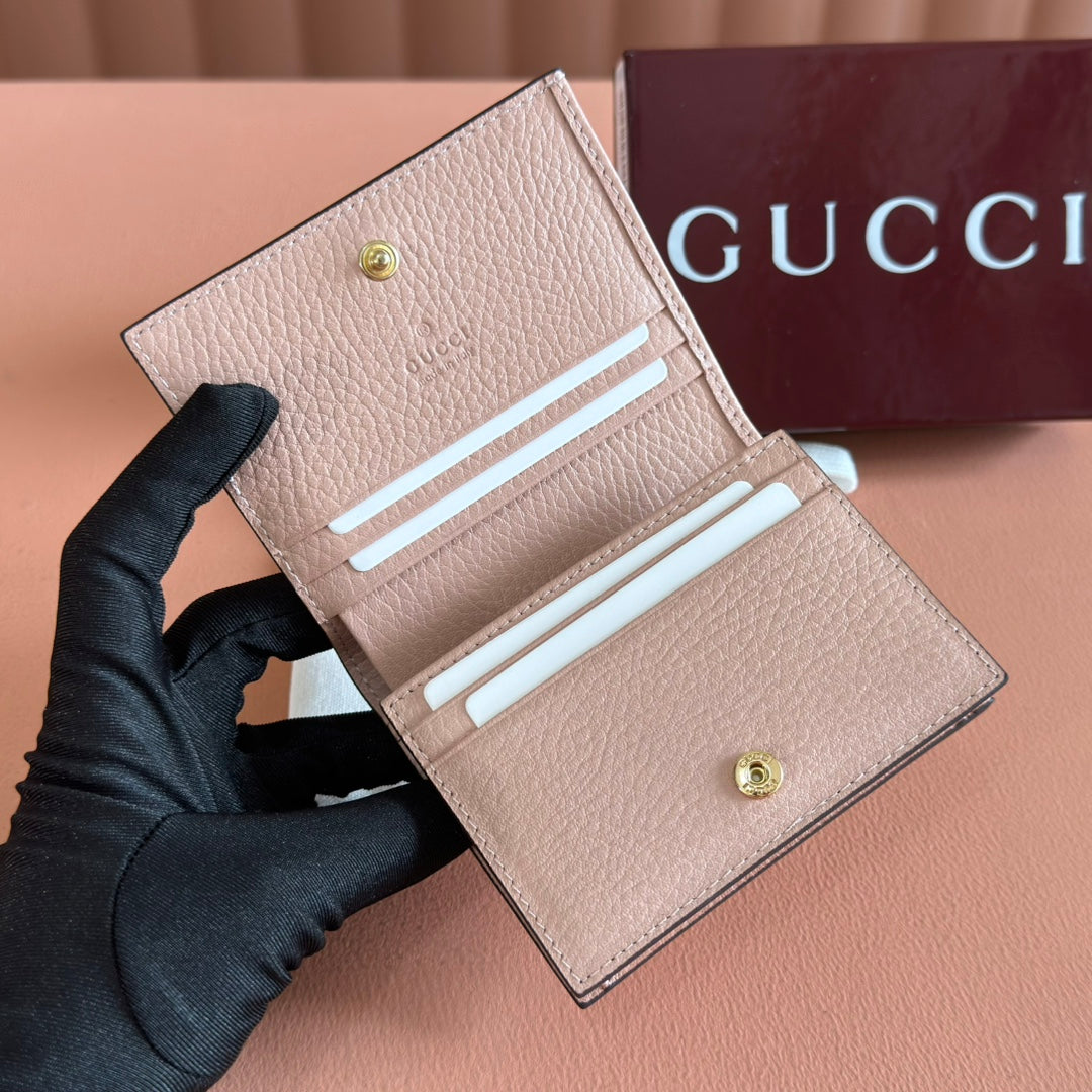 Gucci Marmont Wallet Beige mix Pink Canvas Leather 255233 mysite