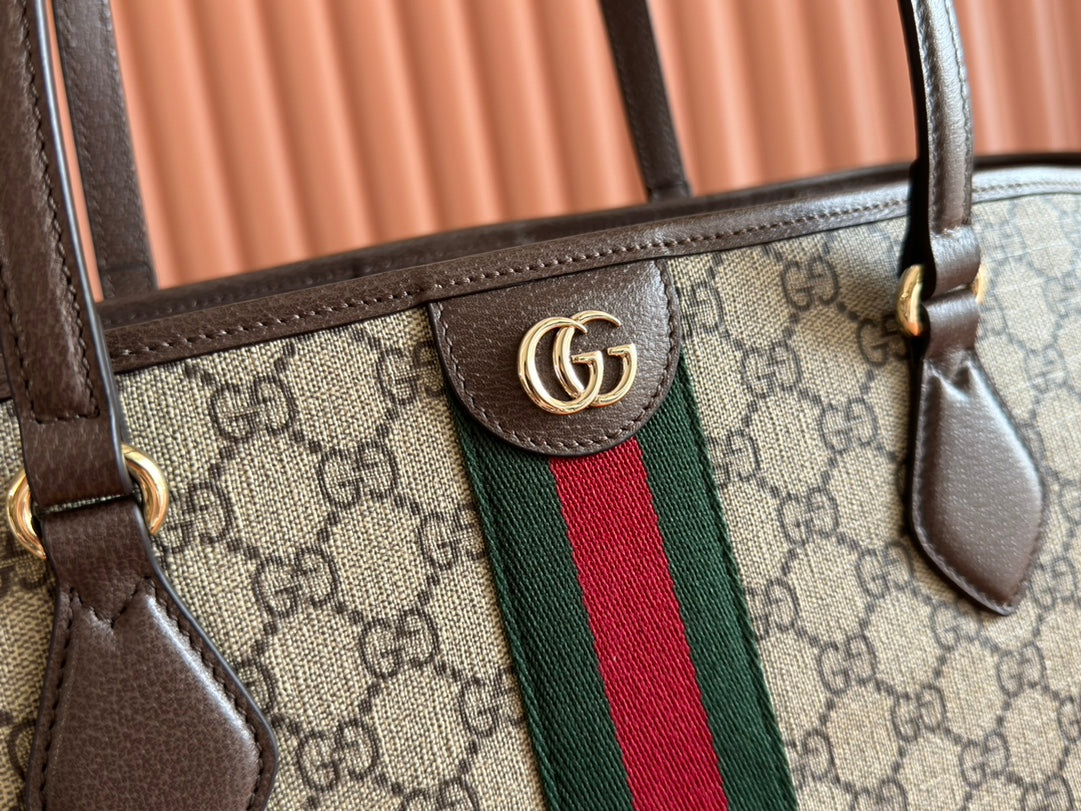 Gucci Ophidia 31cm Bag Ebony Brown Canvas 255280 mysite