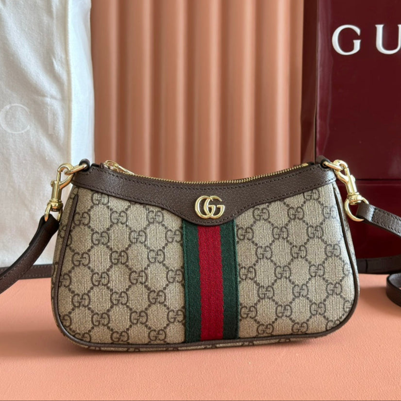 Gucci Ophidia 26cm Bag Ebony Brown Canvas 255298 mysite