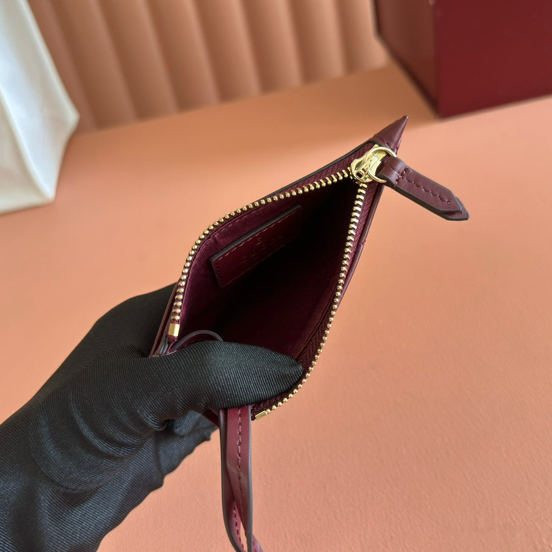 GG Marmont Card Case Zipper Wallet Rosso Ancora Red Leather 255164 mysite