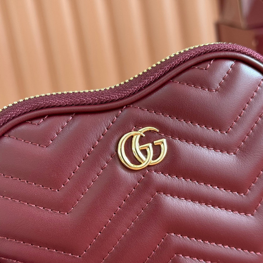 Gucci Marmont Heart Bag Rosso Ancora Red Calfskin 255058 mysite