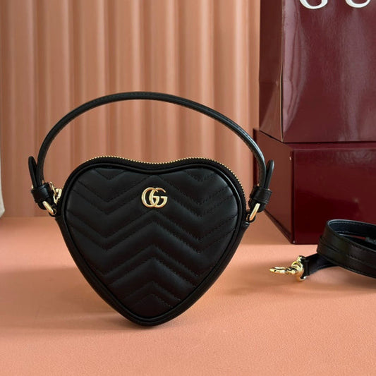 Gucci Marmont Heart Bag Black Calfskin 255057 mysite