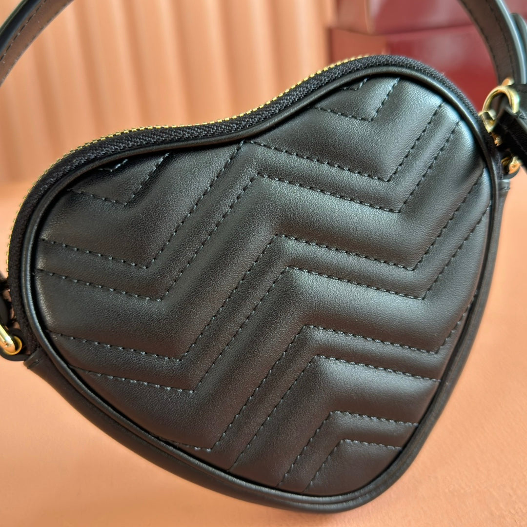Gucci Marmont Heart Bag Black Calfskin 255057 mysite
