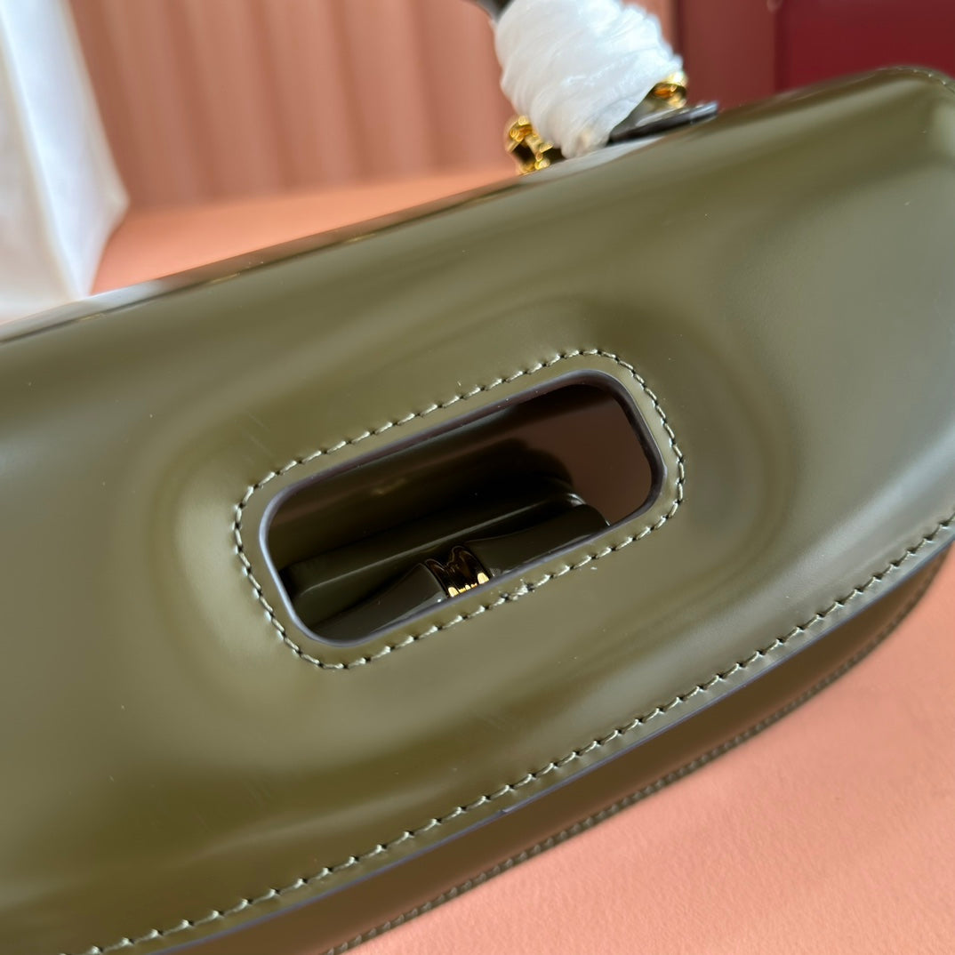 Gucci Bamboo Diva Bag Dark Green Leather 255007 mysite