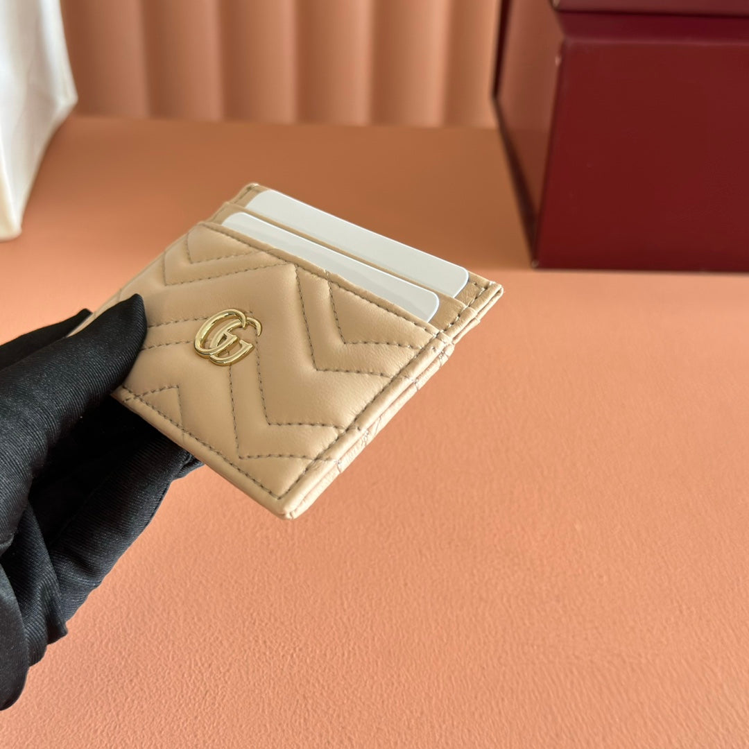 Gucci Marmont Card Wallet Beige Calfskin 254955 mysite