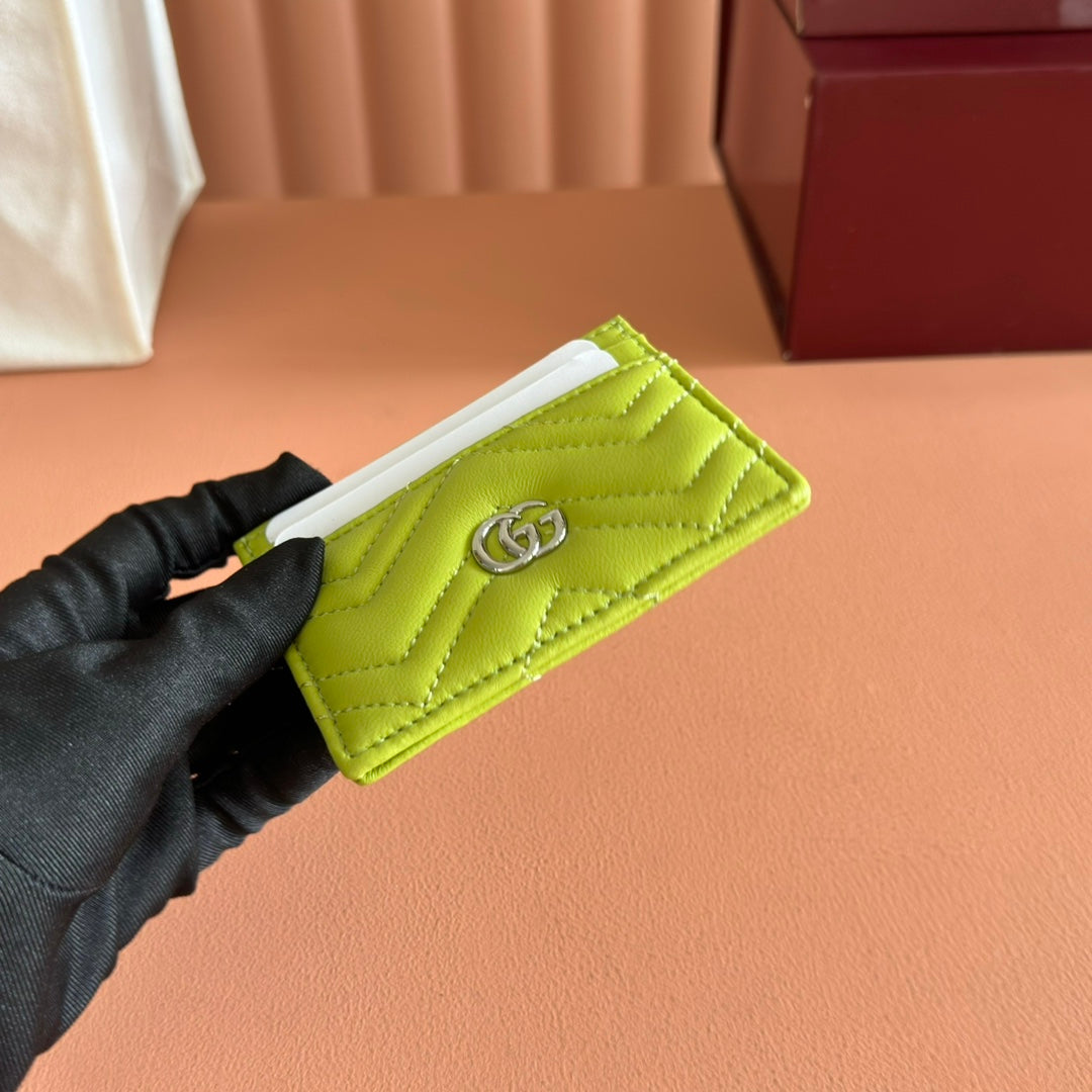 Gucci Marmont Card Wallet Lime Green Calfskin 254956 mysite