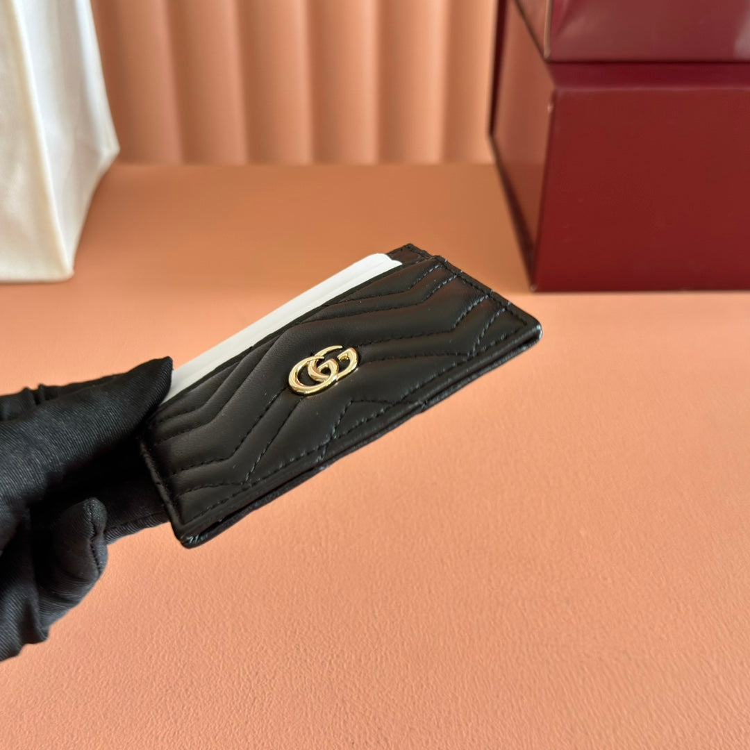 Gucci Marmont Card Wallet Black Calfskin 254958 mysite