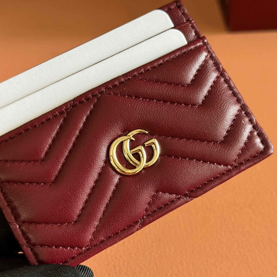 Gucci Marmont Card Wallet Rosso Ancora Red Calfskin 254959 mysite