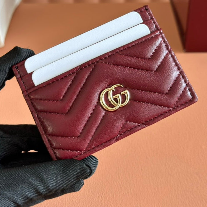 Gucci Marmont Card Wallet Rosso Ancora Red Calfskin 254959 mysite