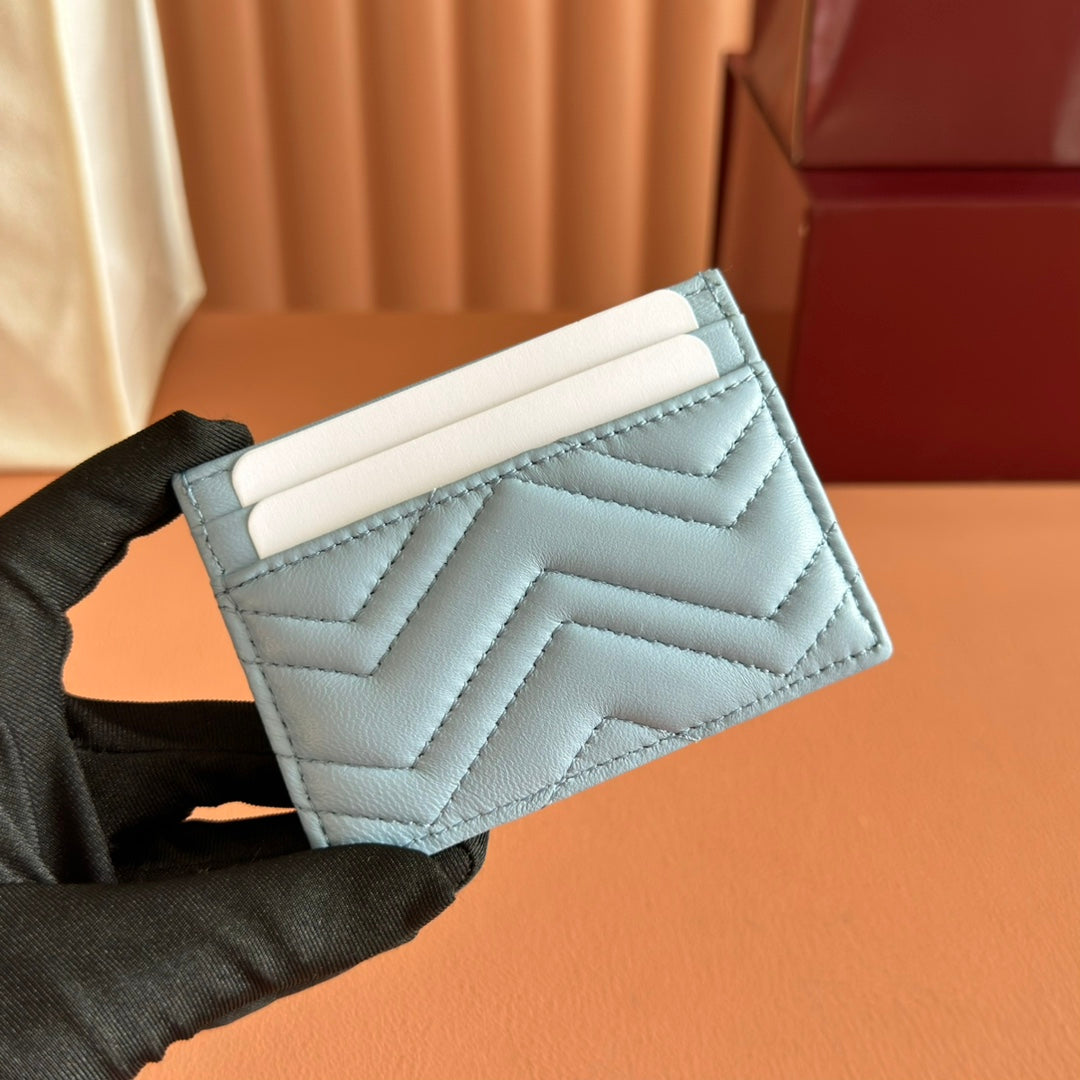 Gucci Marmont Card Wallet Blue Calfskin 254961 mysite