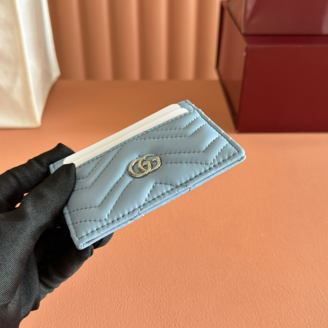 Gucci Marmont Card Wallet Blue Calfskin 254961 mysite