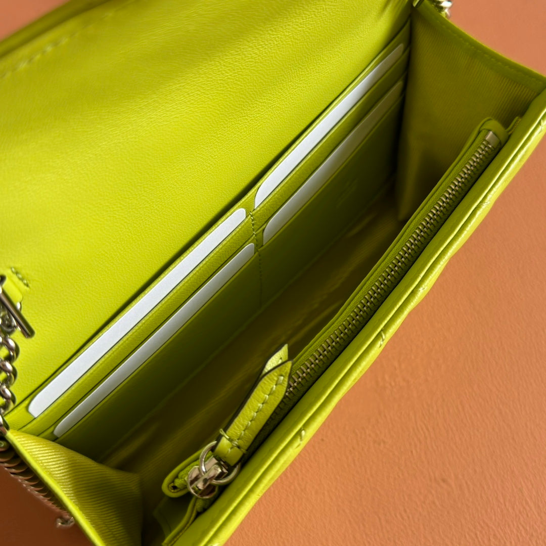 Gucci Marmont Chain Wallet Green Cowhide 254974 mysite