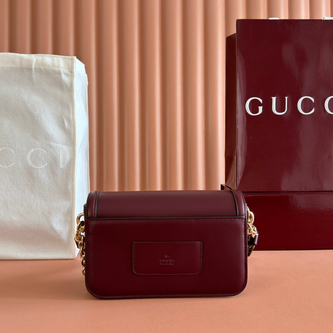 GG Go Small Shoulder Bag Dark Burgundy Cafskin 272153 mysite