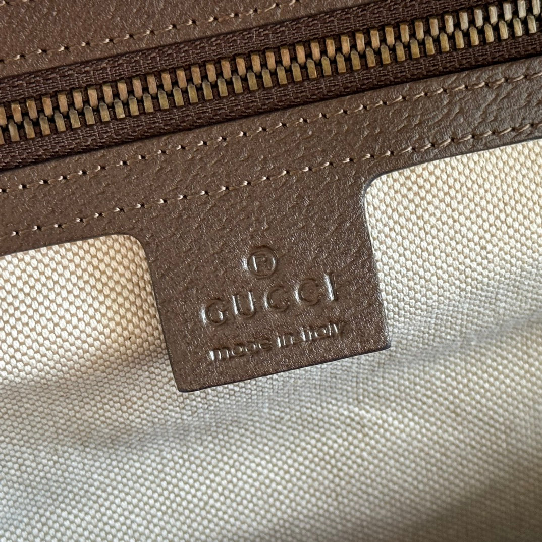 GG Small Ophidia Backpack Beige & Dark Brown GG Monogram Fabric 272187 mysite