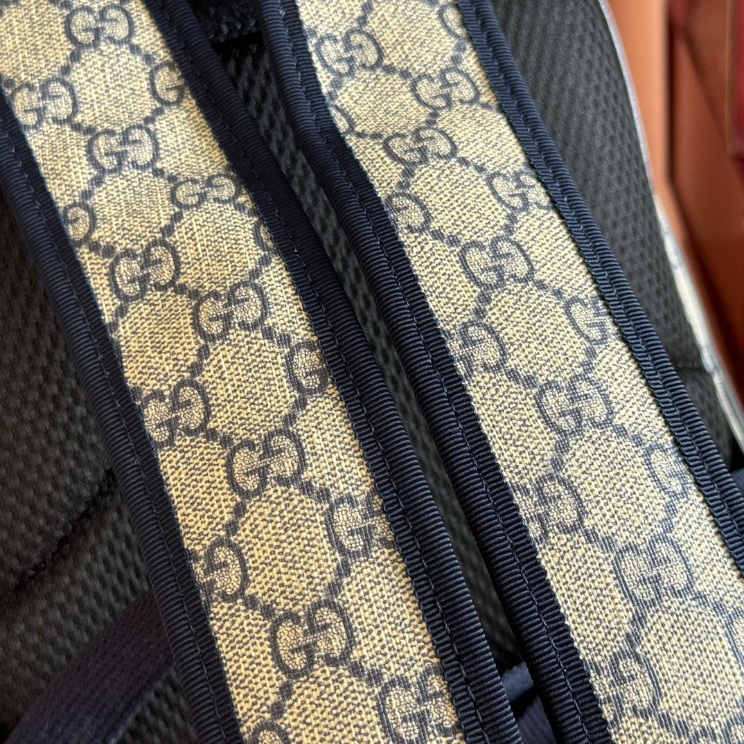 GG Small Ophidia Backpack Beige & Black GG Monogram Fabric 272185 mysite