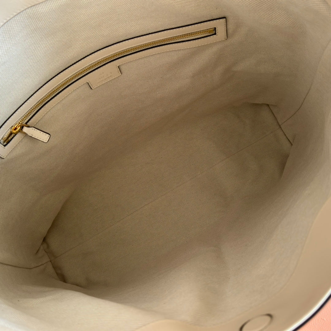 GG Beatrix Large Tote Bag Cream Smooth Leather GHW 272135 mysite