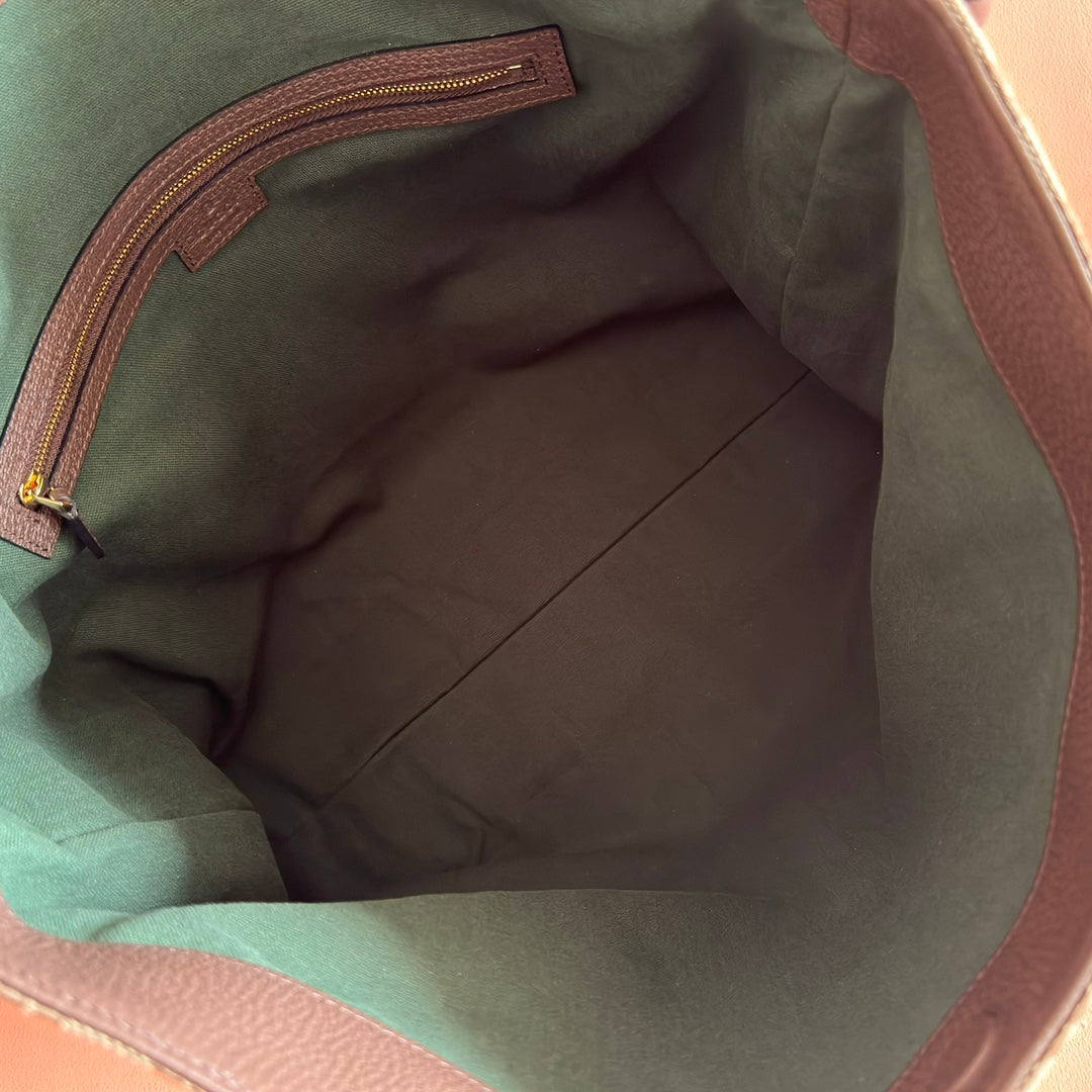 GG Beatrix Large Tote Bag  Beige & Dark Brown GG Monogram Fabric 272142 mysite