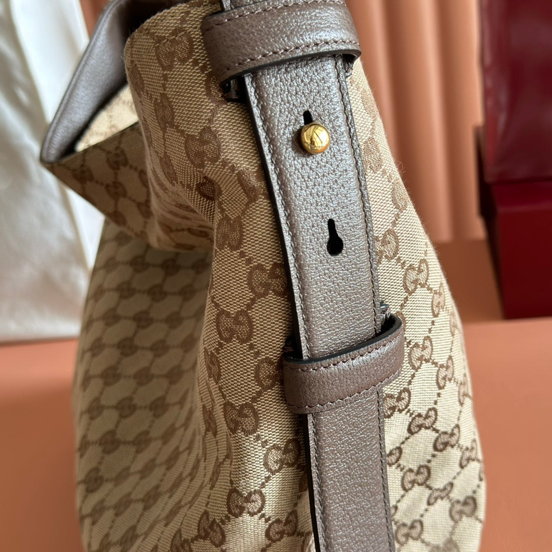 GG Beatrix Large Tote Bag  Beige & Dark Brown GG Monogram Fabric 272142 mysite