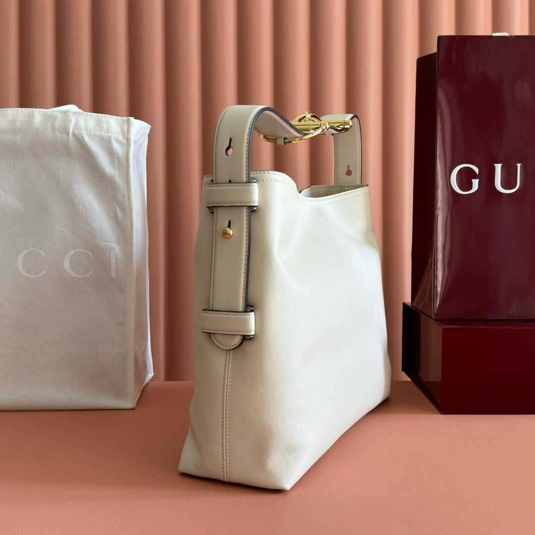 GG Beatrix Medium Tote Bag Cream Smooth Leather GHW 272127 mysite