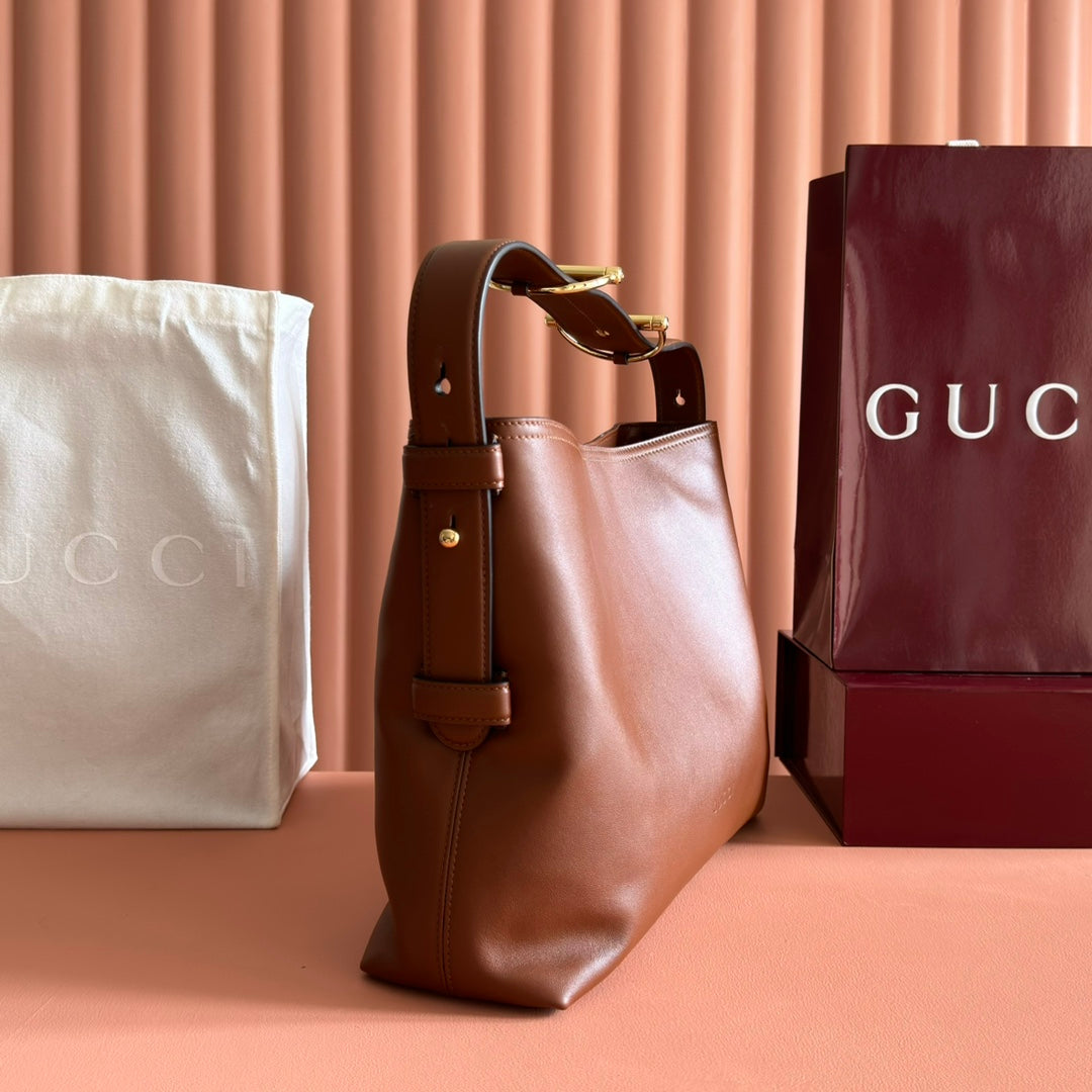 GG Beatrix Medium Tote Bag Brown Smooth Leather GHW 272126 mysite