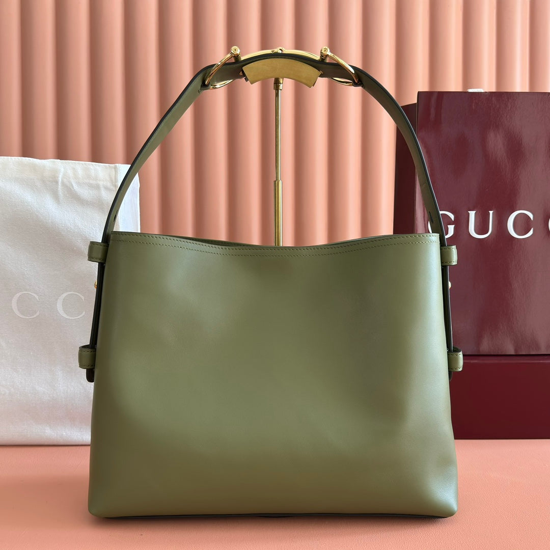Gucci Beatrix Handbag 35 Olive Green Cowhide 272147 mysite