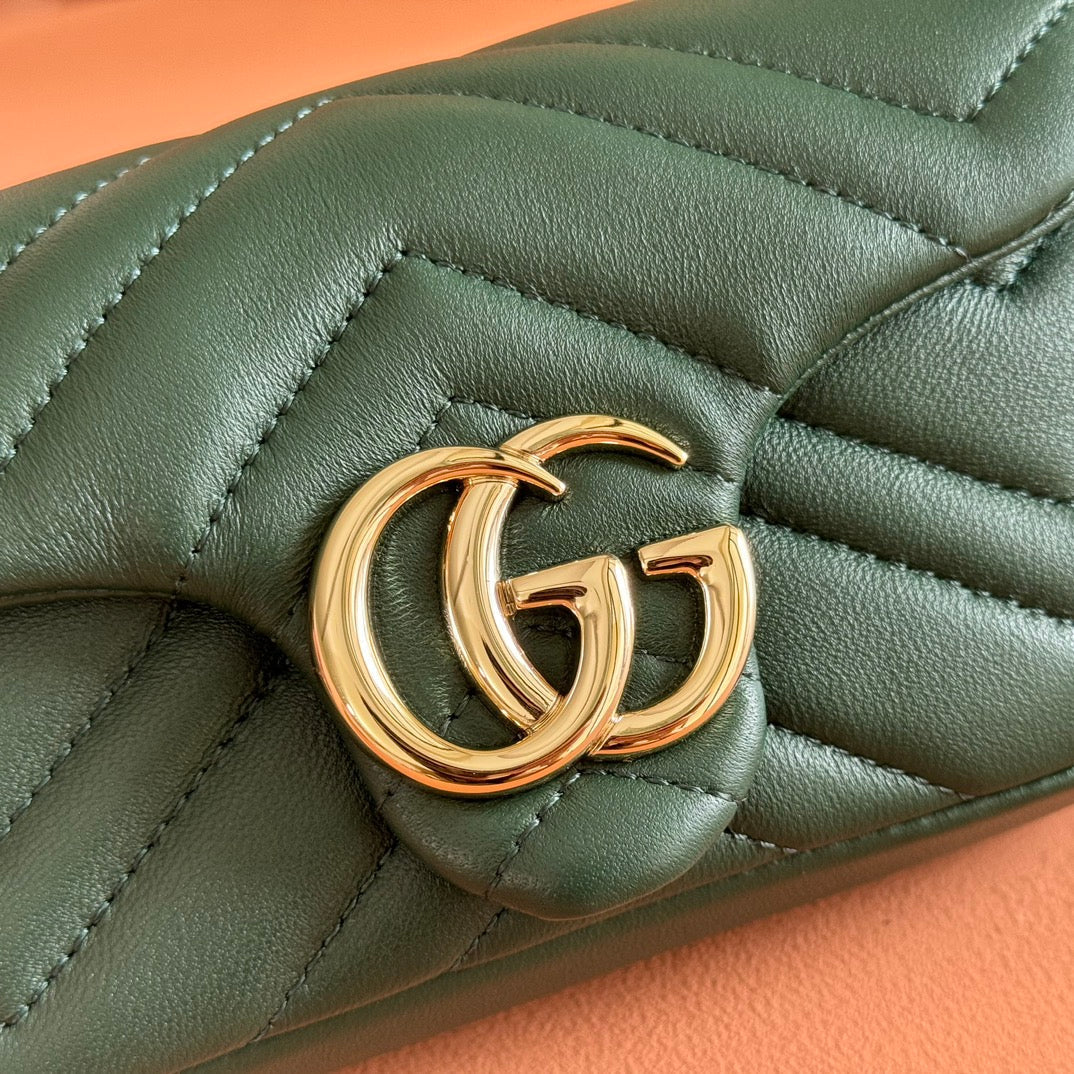 Gucci Marmont Bag 17 Dark Green Lambskin Gold Hardware 271791 mysite