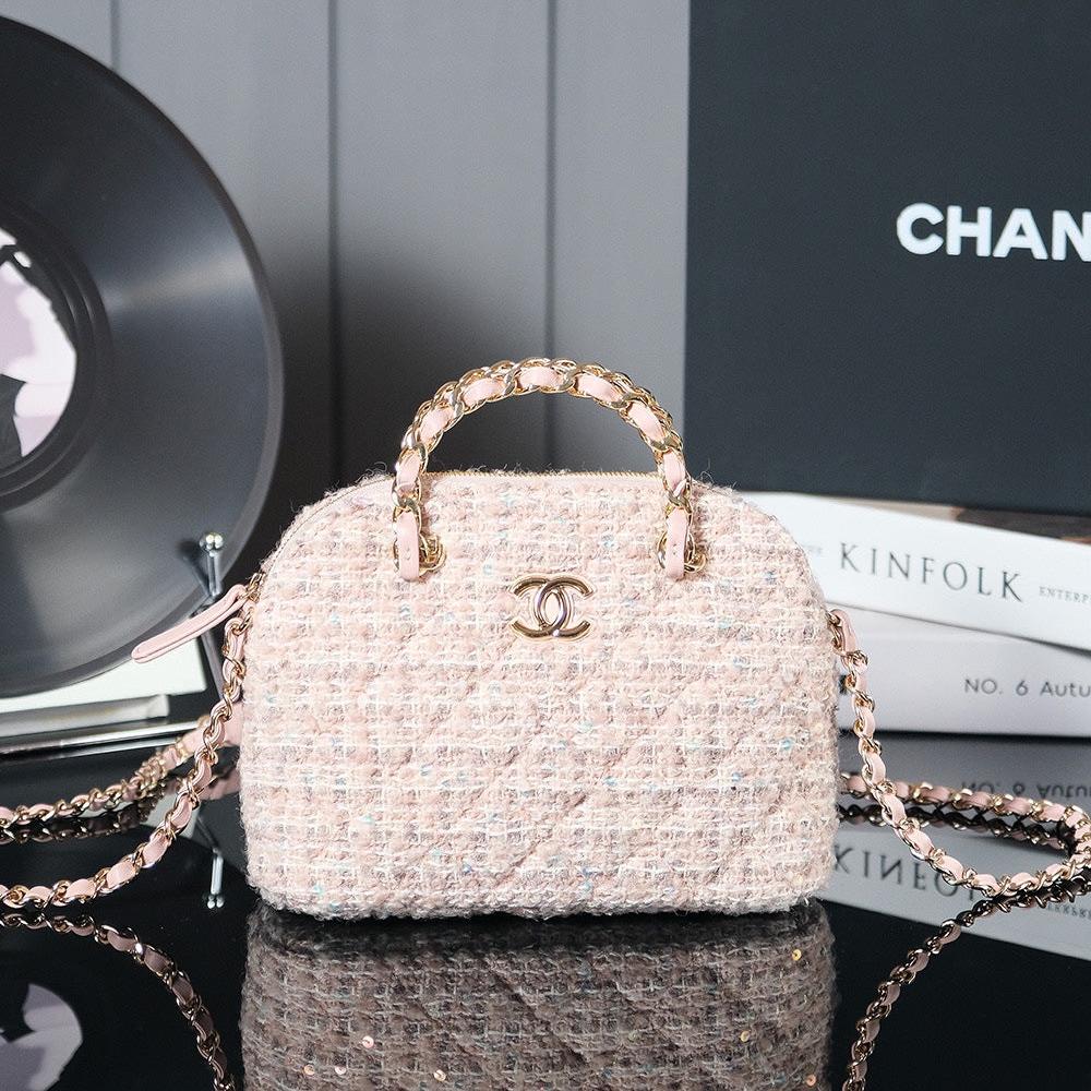 SMALL SHOPPING BAG 20 IN LIGHT PINK TWEED GOLD HARDWARE mysite
