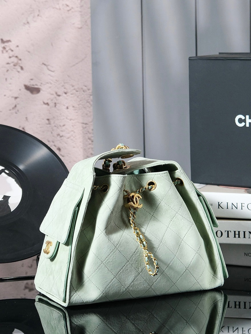 CC 25C Hobo Bag 30cm Light Green Suede mysite