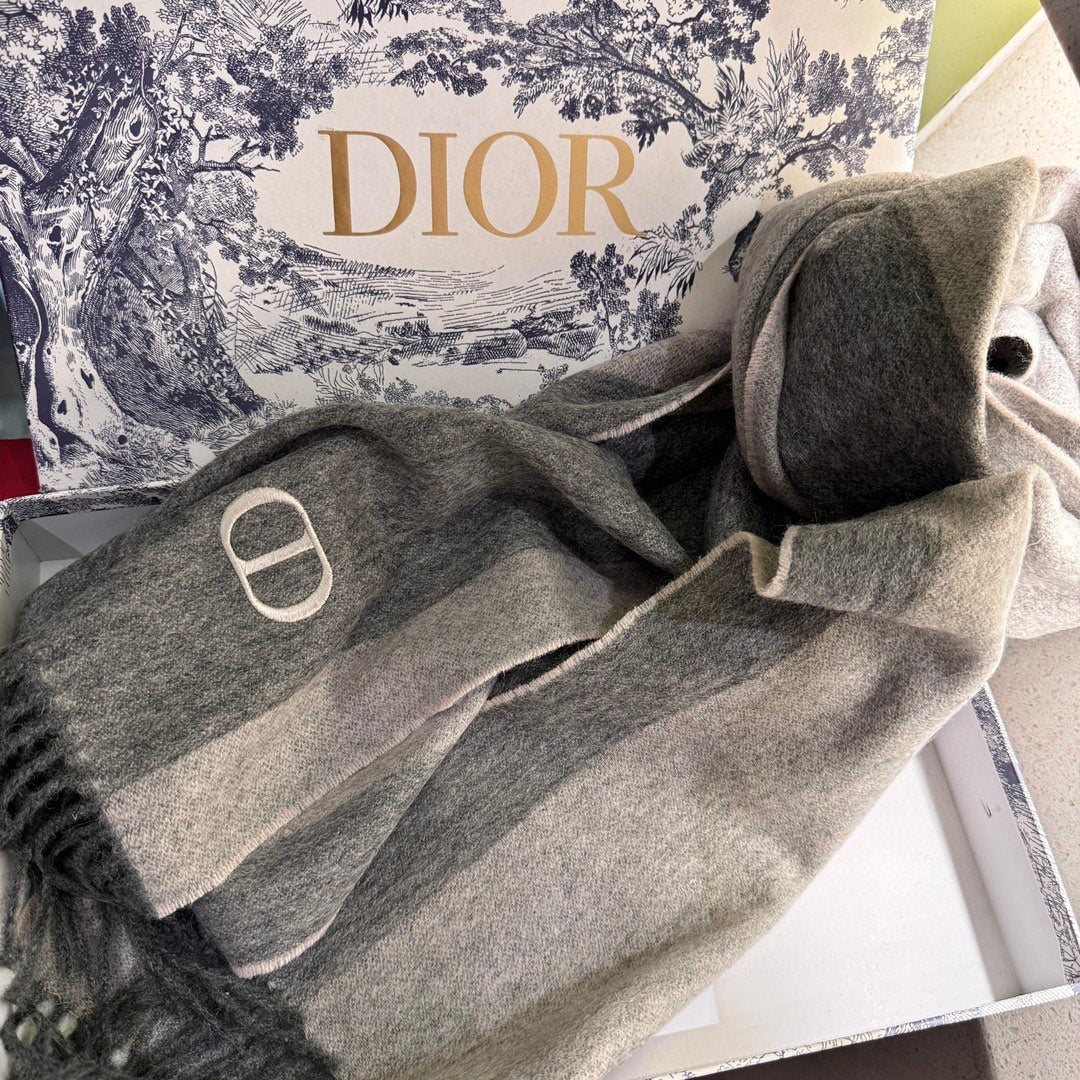 SCARF 180 CM IN MOUSE GRAY CASHMERE AND WOOL 408840 mysite