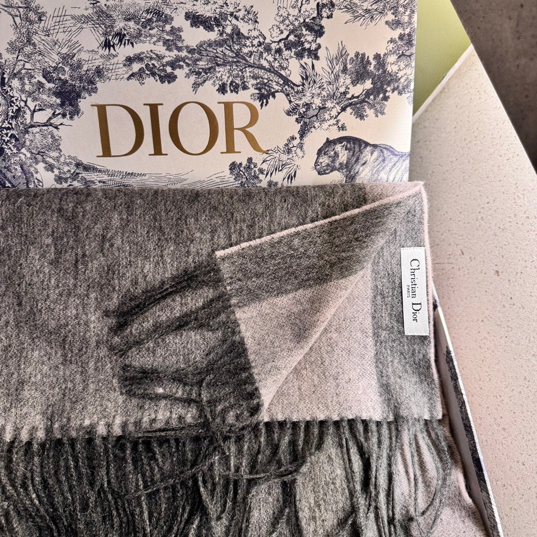 SCARF 180 CM IN MOUSE GRAY CASHMERE AND WOOL 408840 mysite