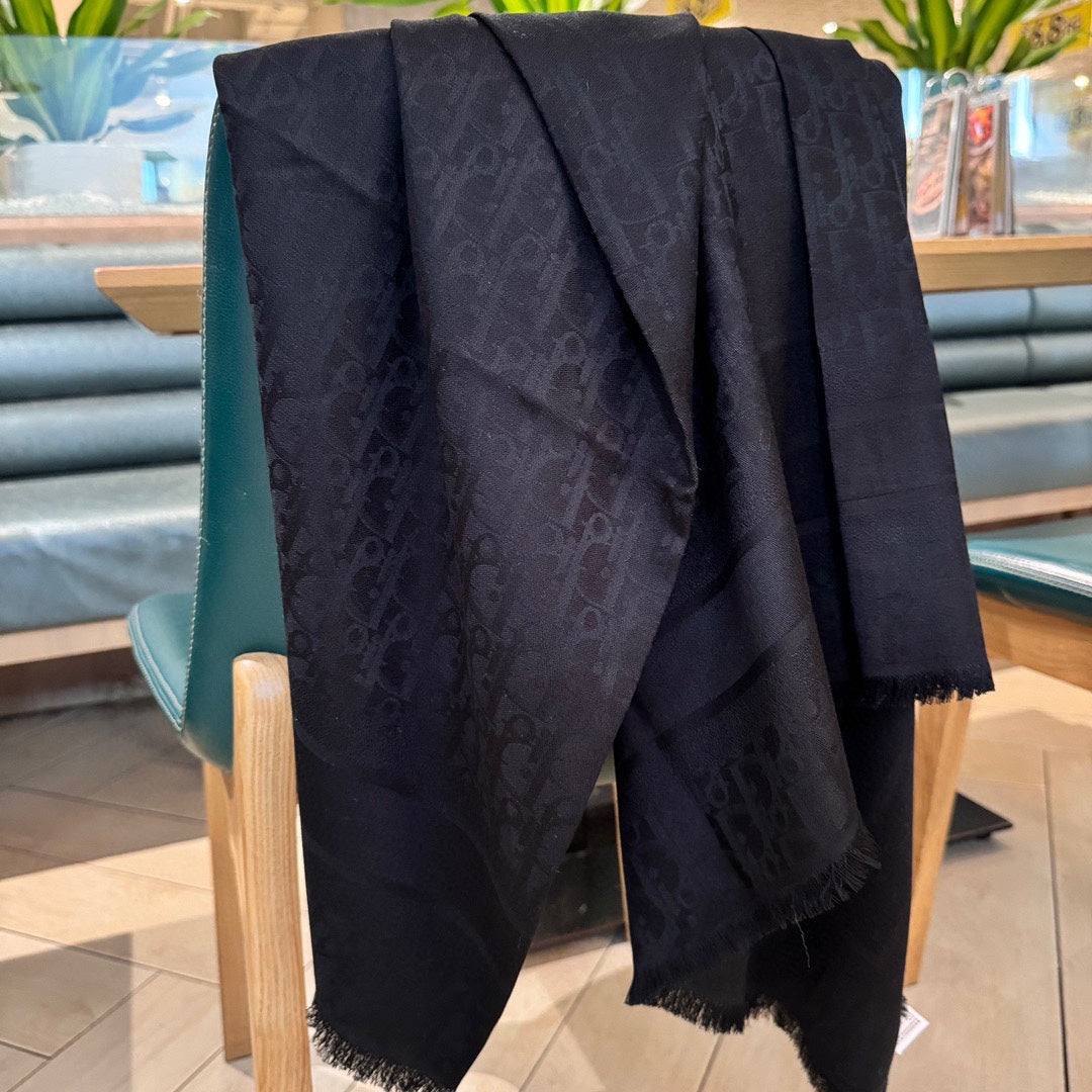 SQUARE SCARF 140 CM IN AEGEAN BLACK  WOOL AND SILK 415449 mysite