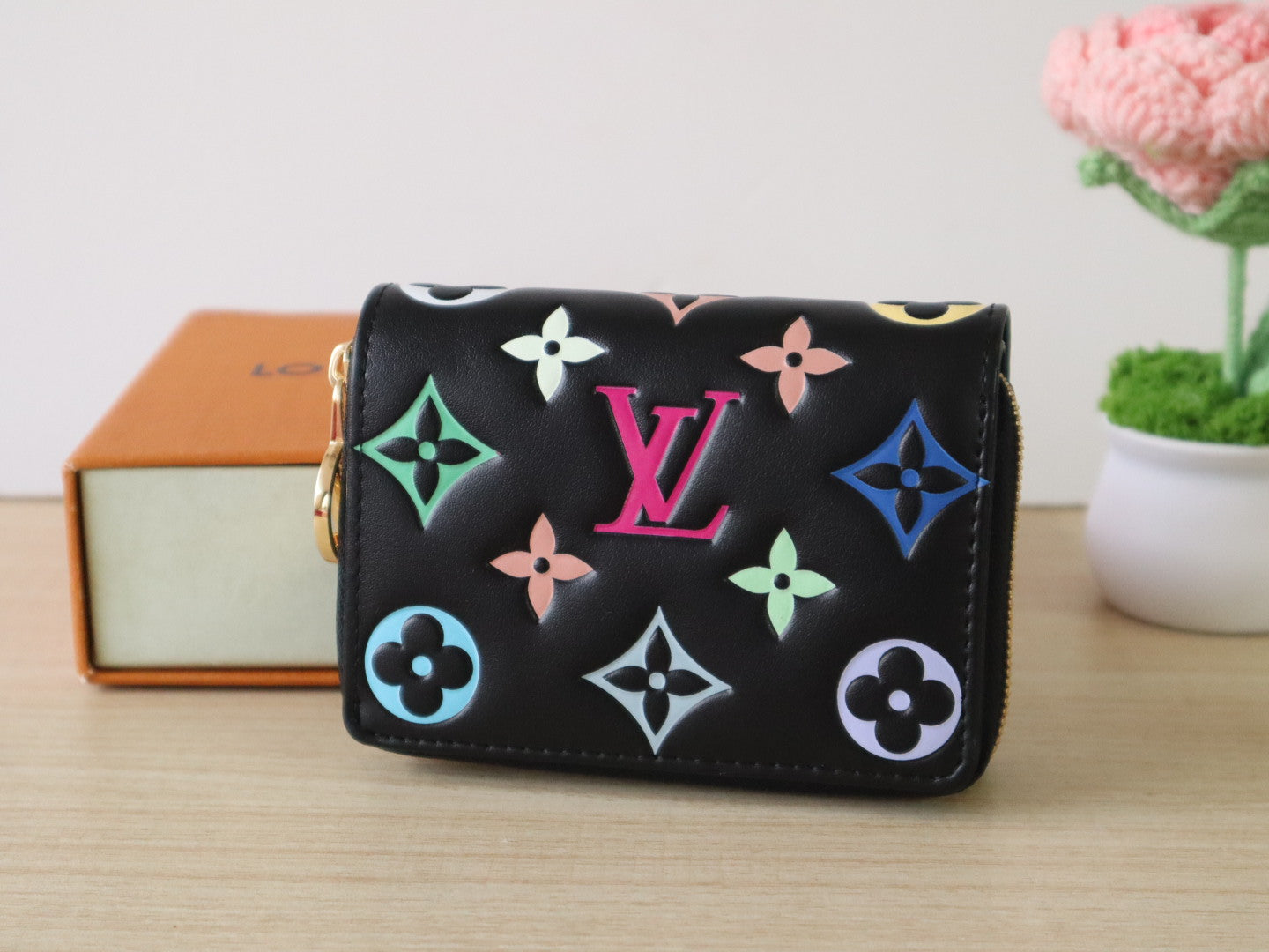 LV x TM Lou Wallet  11.5cm Multicolor Monogram Embossed Lambskin GHW mysite