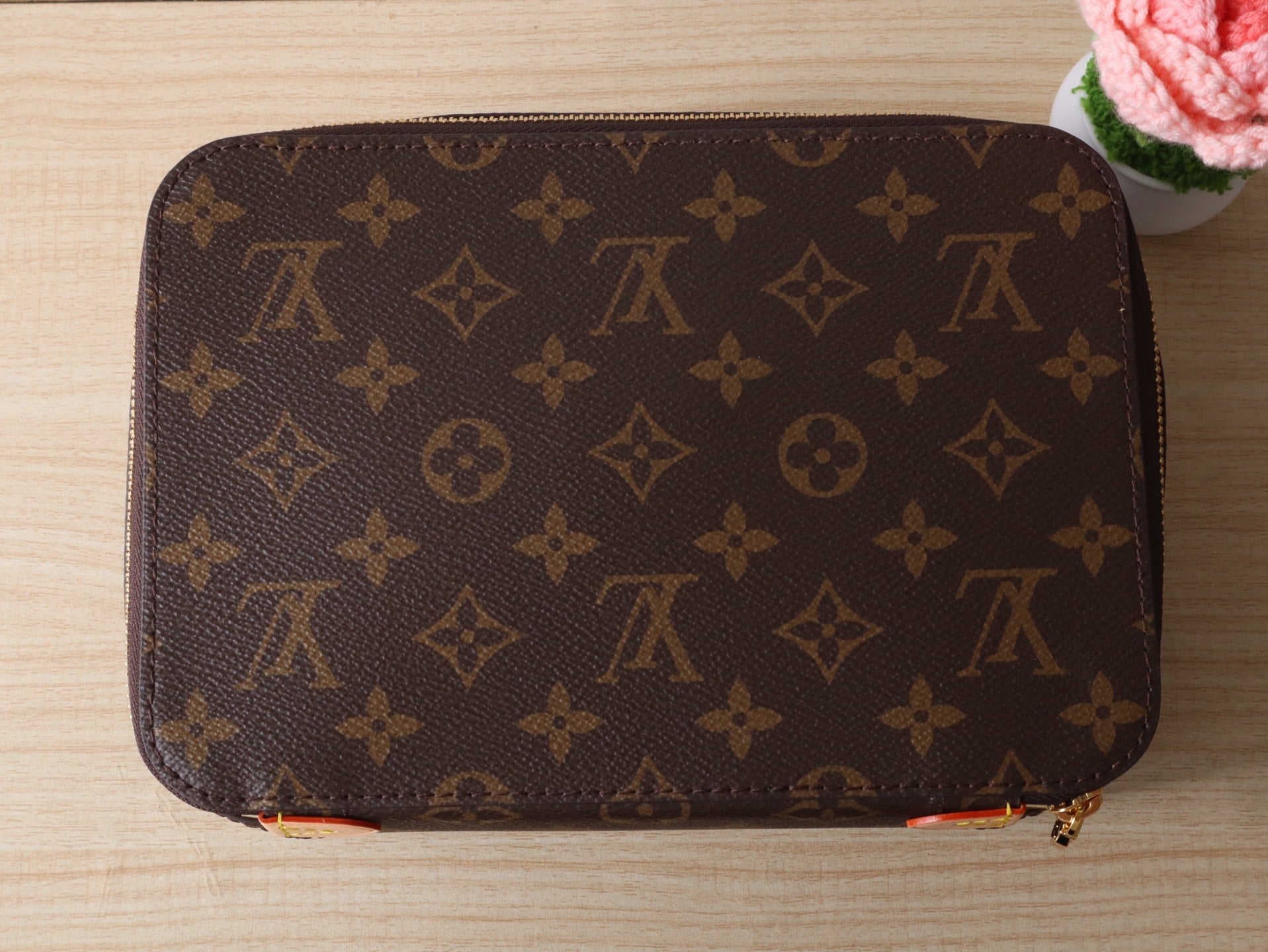 LV M43689 Packing Cube MM Brown Monogram Canvas & Cowhide mysite