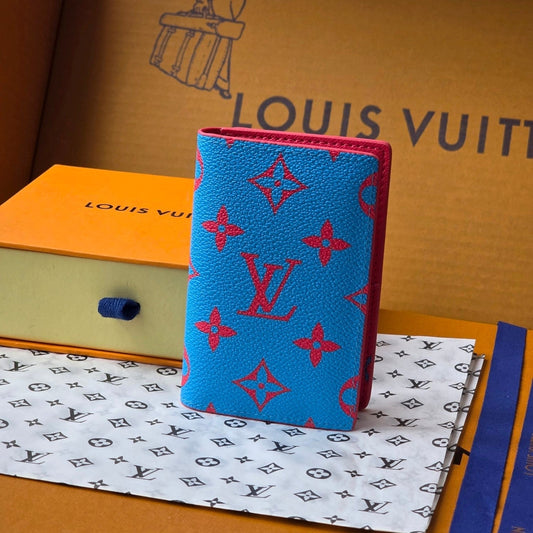 LV M14767 Pocket Organizer Blue Red Monogram Glow Canvas & Cowhide mysite
