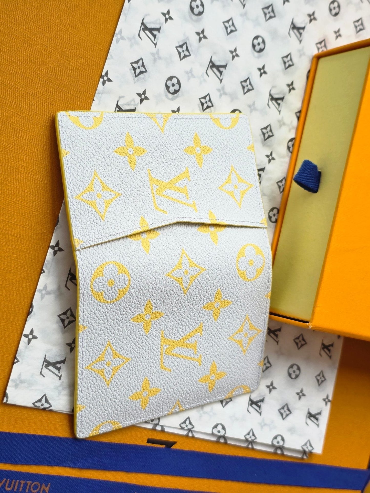LV M14769 Pocket Organizer Gray Yellow Monogram Glow Canvas & Cowhide mysite