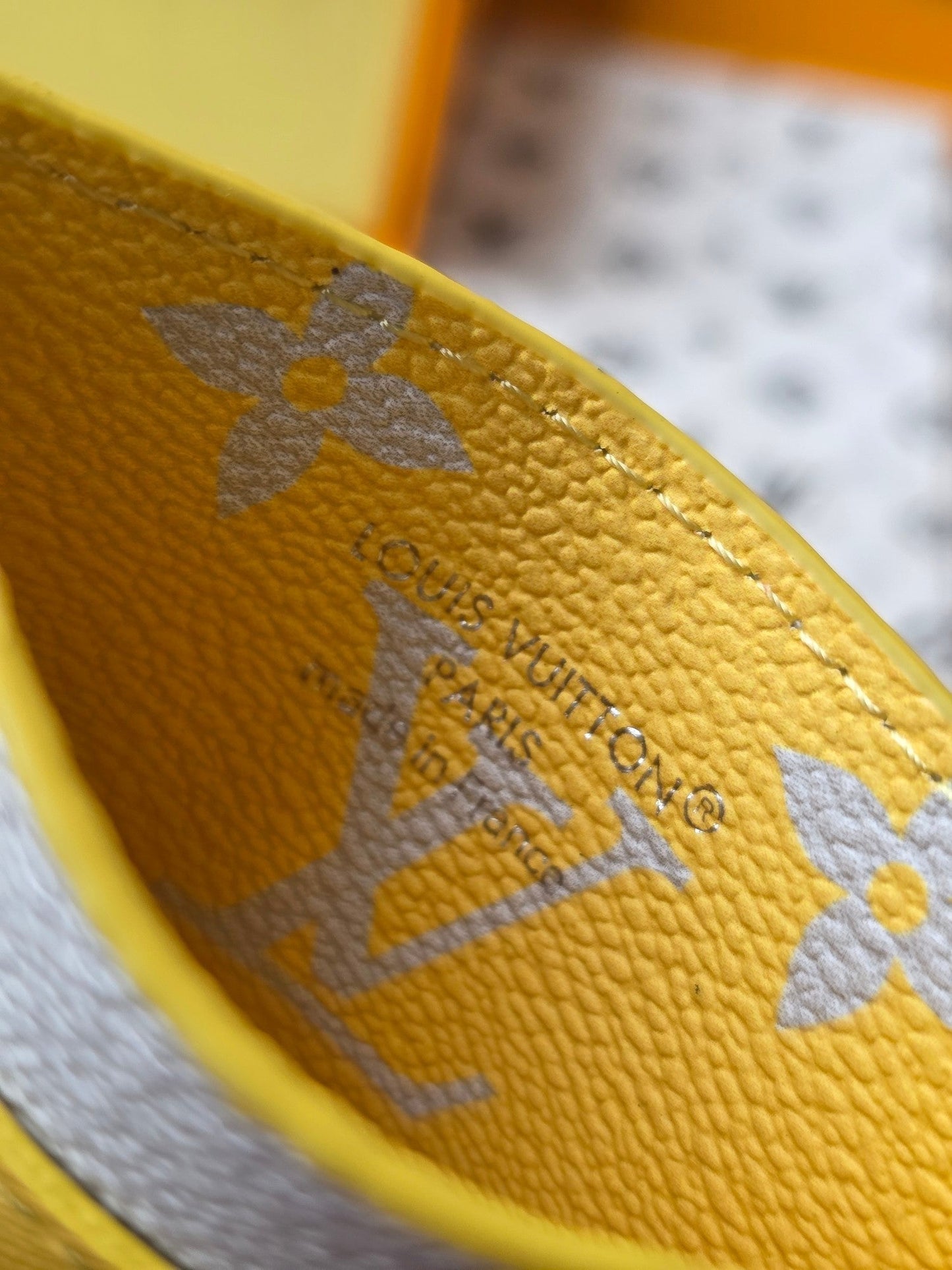 LV M14771 Double Card Holder  Gray Yellow Monogram Glow Canvas & Cowhide mysite