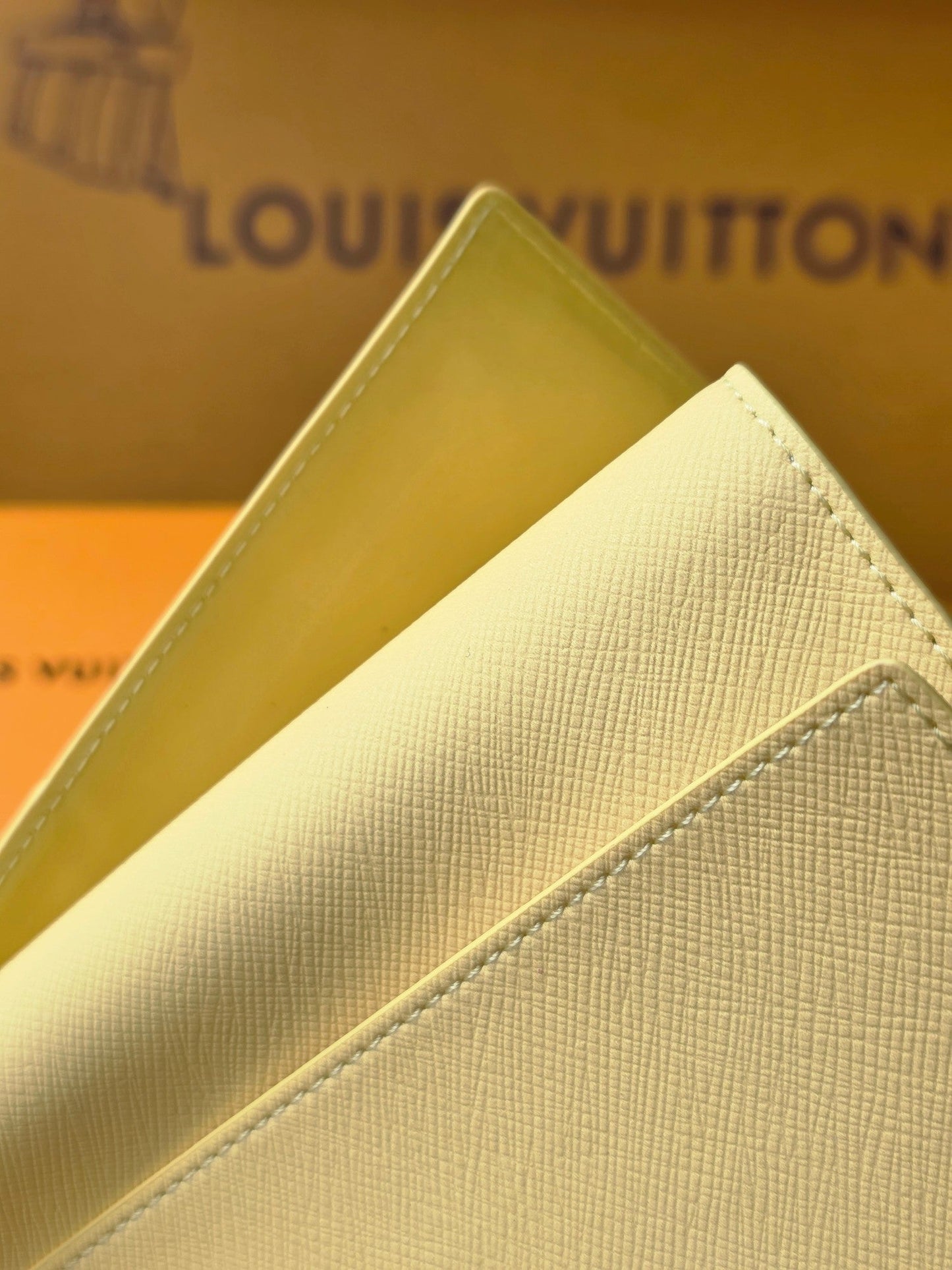 LV M14770 Passport Cover Gray Yellow Monogram Glow Canvas & Cowhide mysite