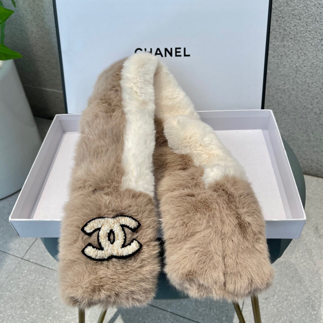 SCARF IN MEDIUM BROWN RABBIT FUR 397446 mysite