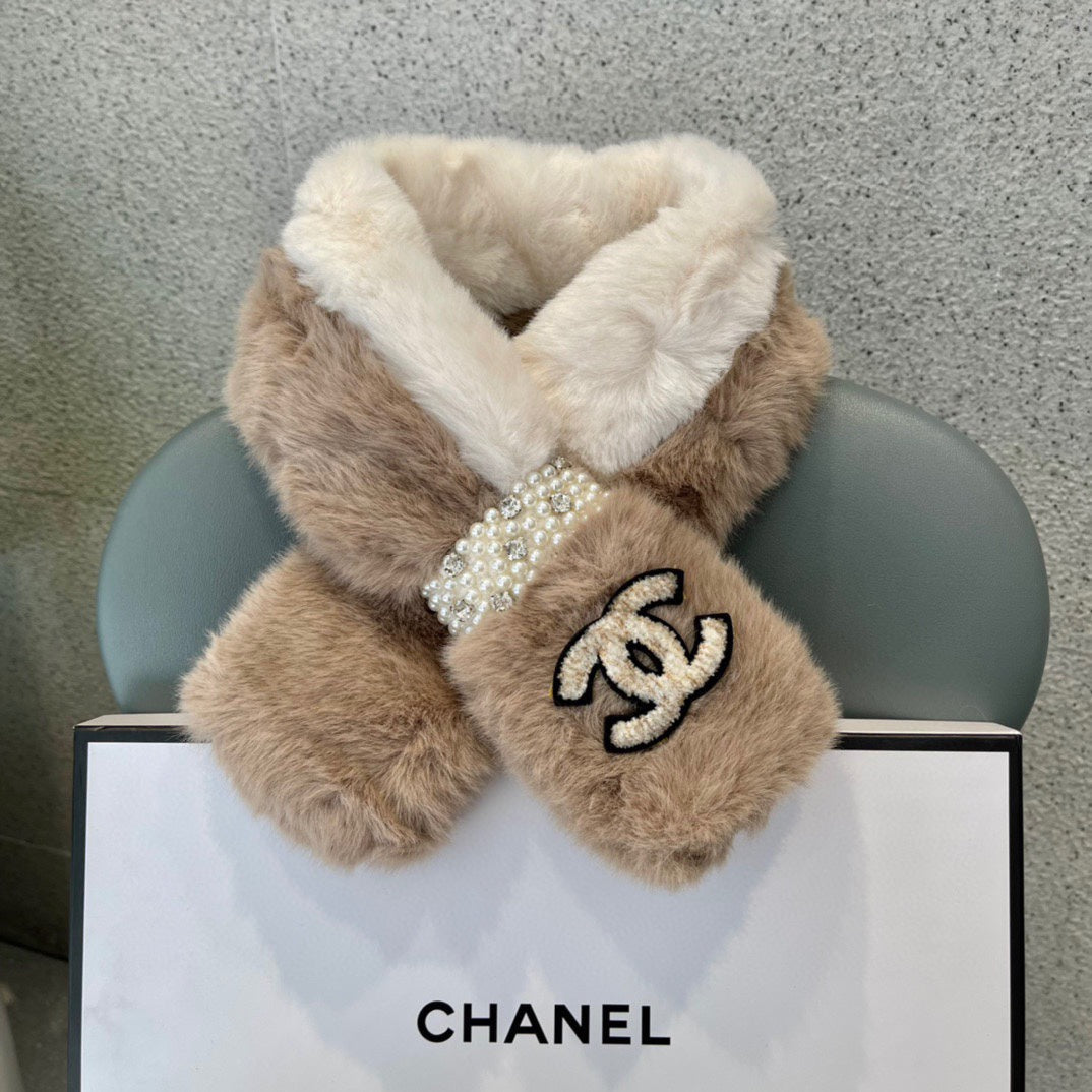 SCARF IN CAMEL BEIGE RABBIT FUR 397447 mysite