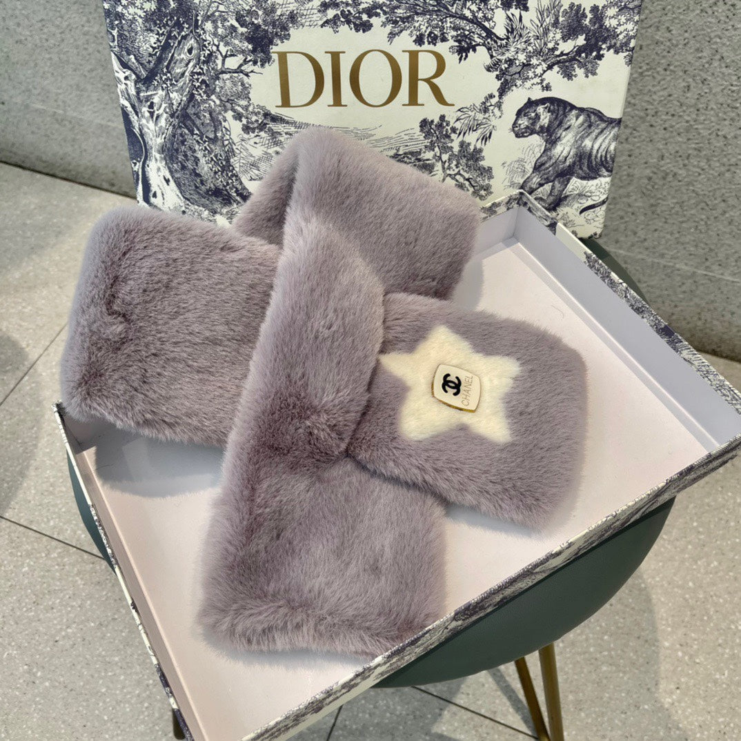 SCARF IN HEATHER PURPLE RABBIT FUR 397449 mysite