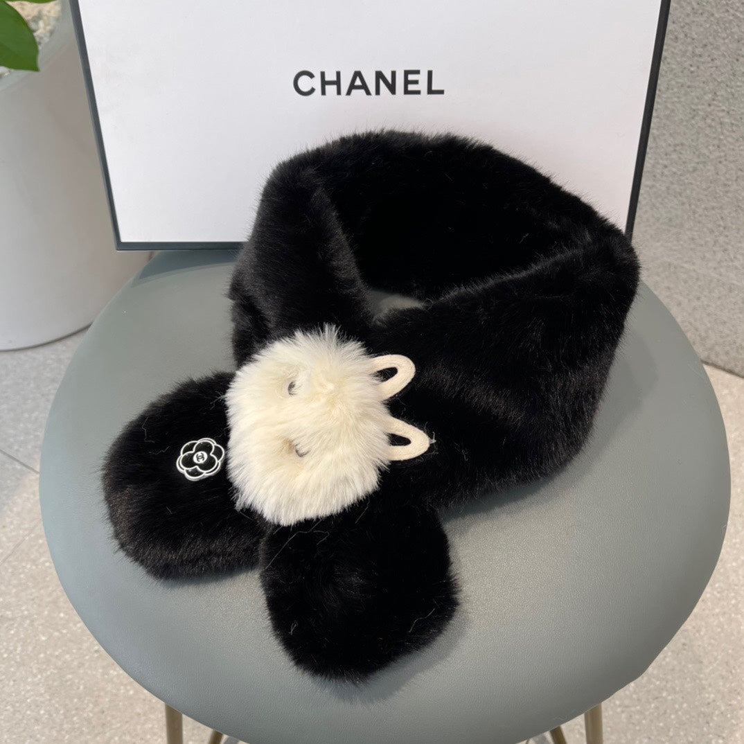 SCARF IN BLACK RABBIT FUR 397450 mysite