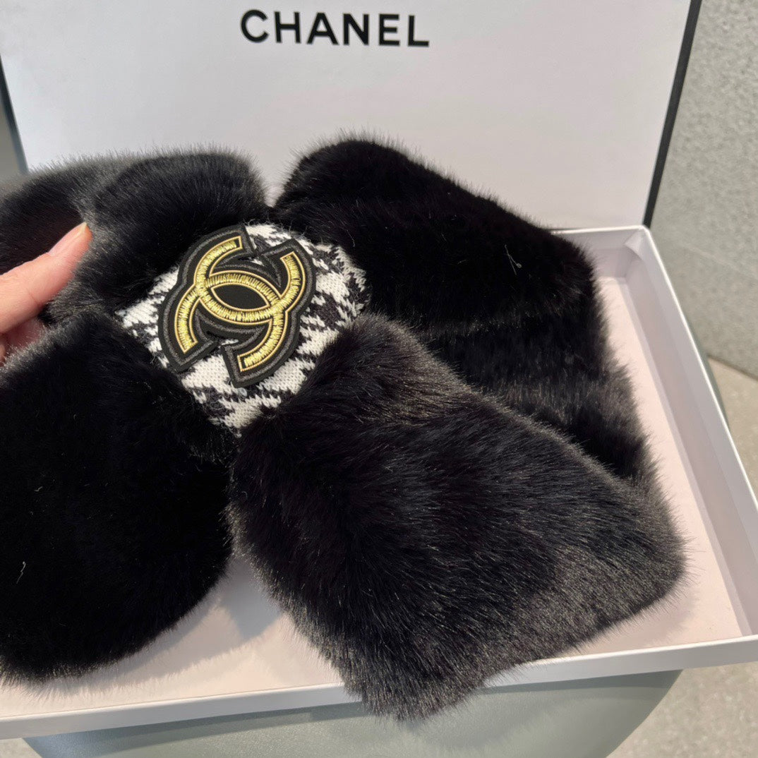 SCARF IN BLACK RABBIT FUR 397452 mysite